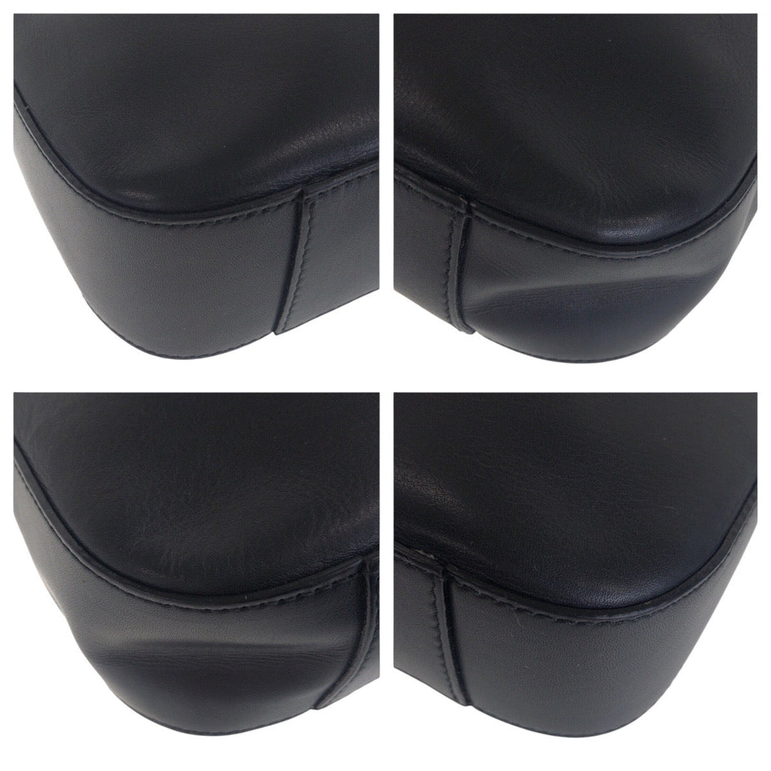 GUCCI Shoulder Bag 001 3812 leather Black SilverMetal Women Used Authentic