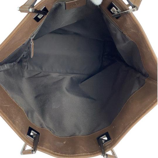 GUCCI Tote Bag 31243 GG canvas, leather Beige brown Tote Bag Shoulder Bag Women Used Authentic