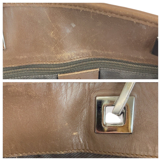 GUCCI Tote Bag 31243 GG canvas, leather Beige brown Tote Bag Shoulder Bag Women Used Authentic