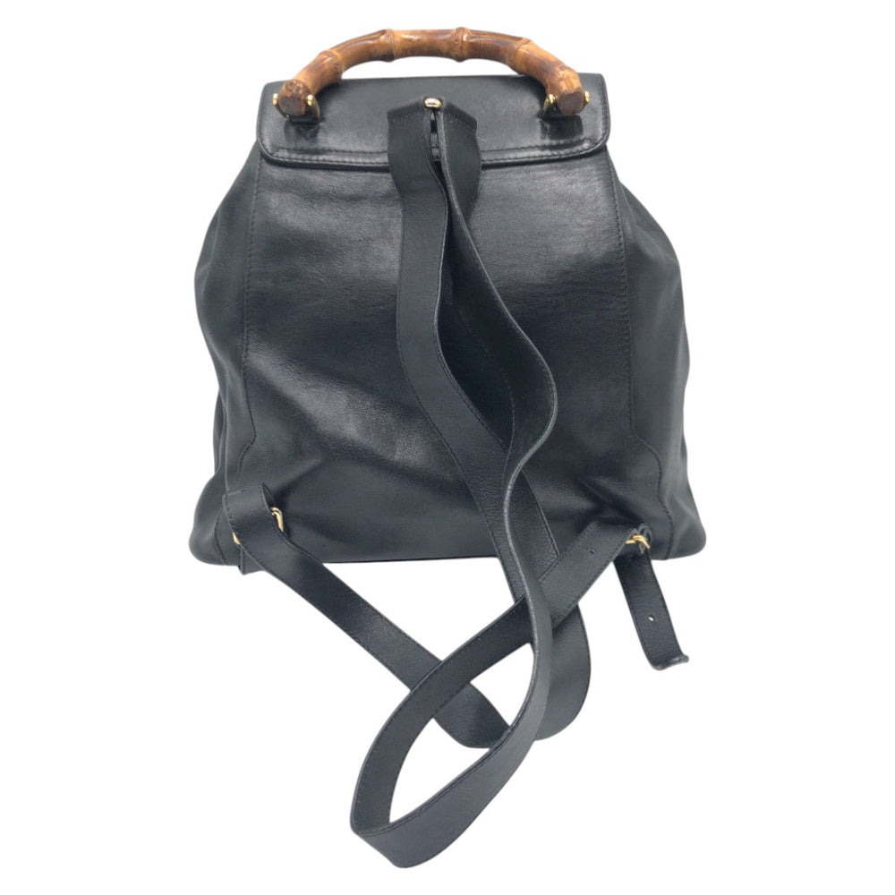 GUCCI Backpack 003 1998 0016 leather Black black Backpack Unisex Bamboo Women Used Authentic