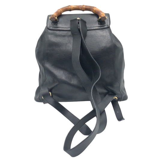 GUCCI Backpack 003 1998 0016 leather Black black Backpack Unisex Bamboo Women Used Authentic
