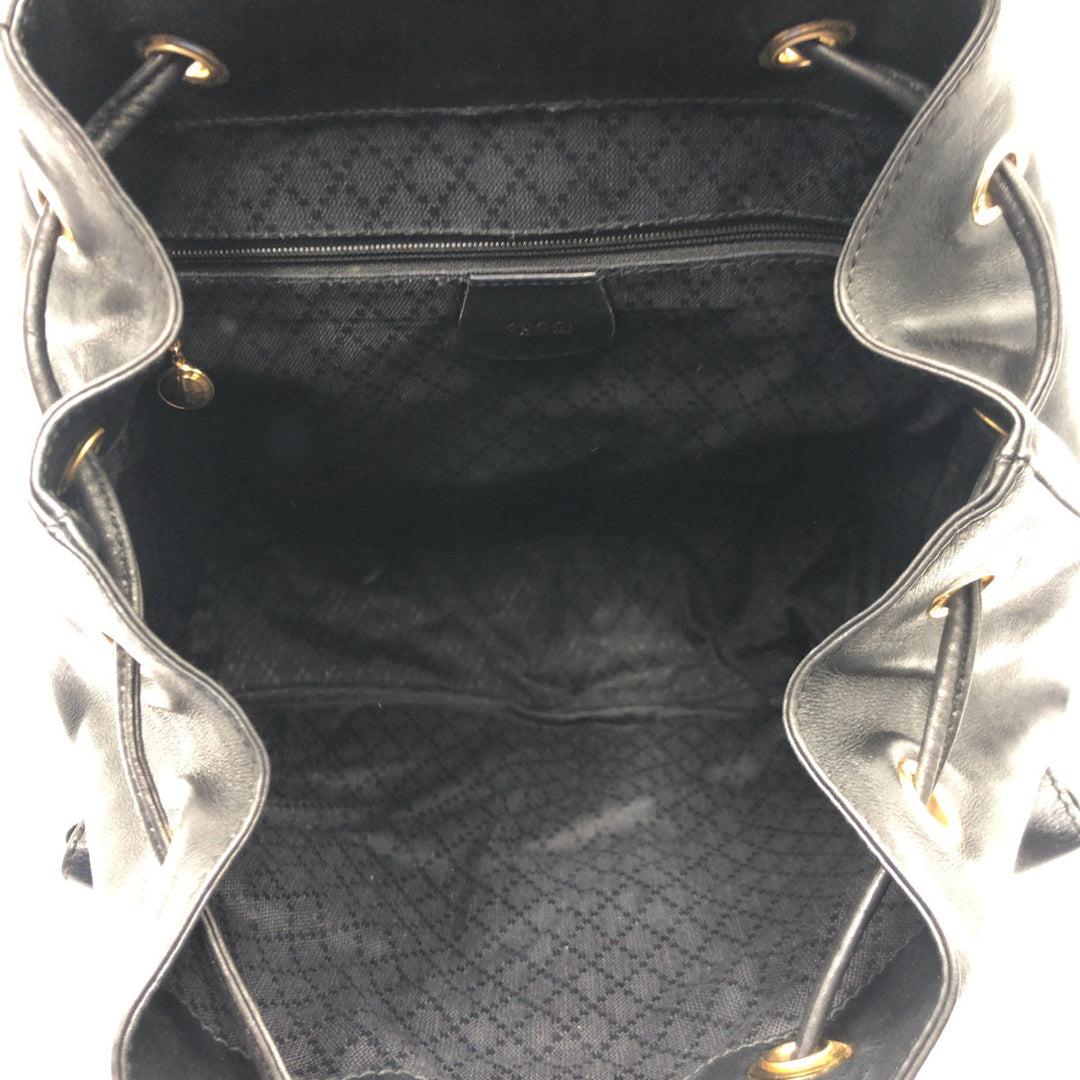 GUCCI Backpack 003 1998 0016 leather Black black Backpack Unisex Bamboo Women Used Authentic