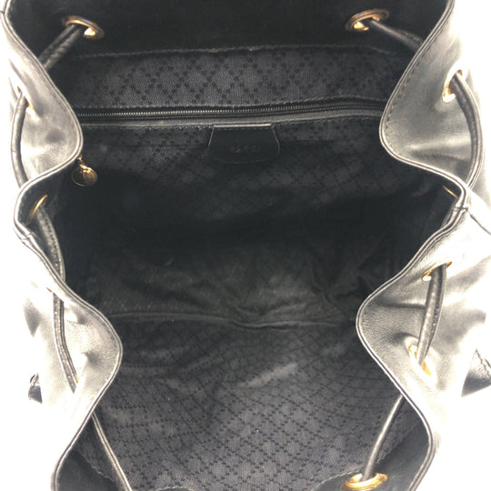 GUCCI Backpack 003 1998 0016 leather Black black Backpack Unisex Bamboo Women Used Authentic