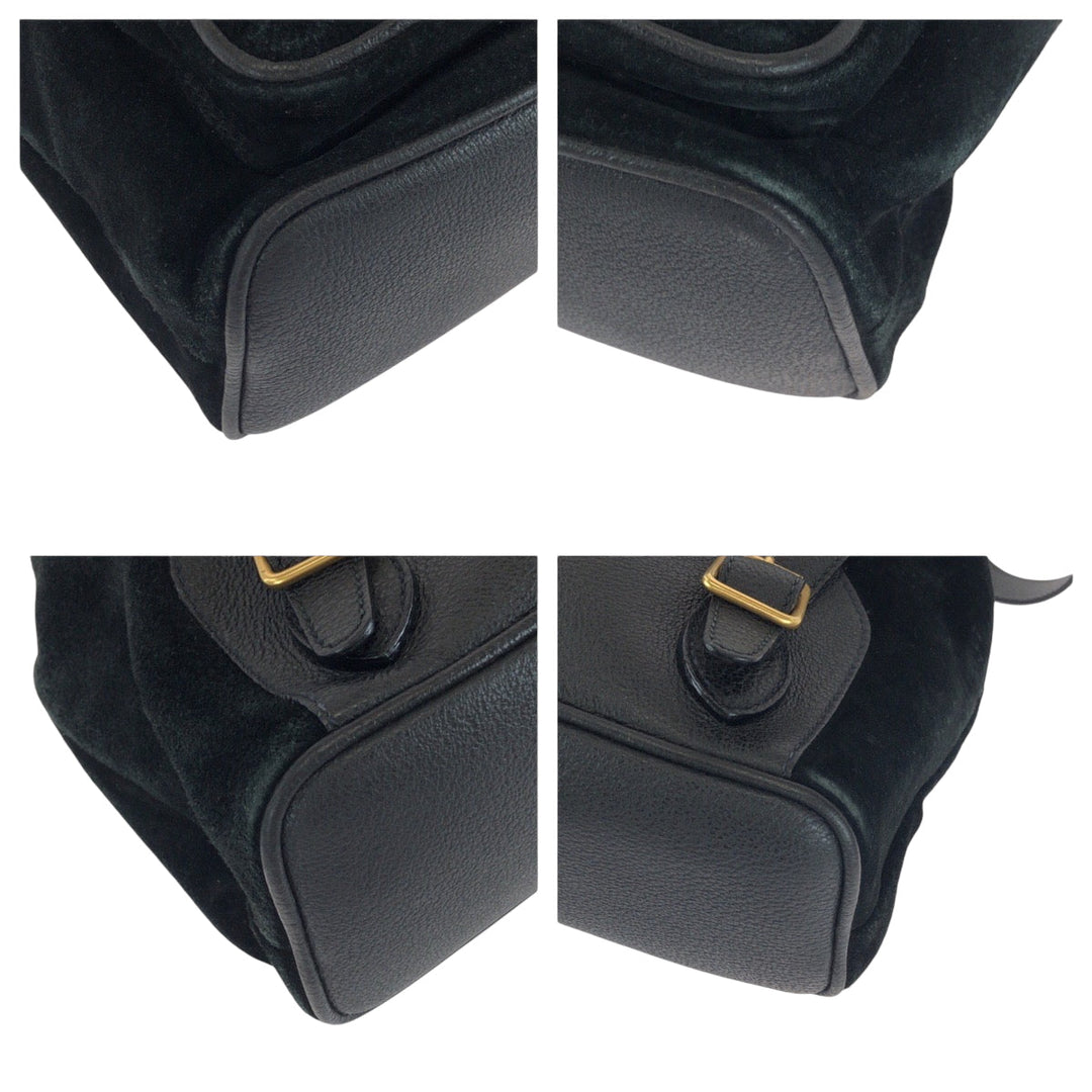 GUCCI Backpack 003 2058 Suede, Leather black Backpack Backpack Bamboo Women Used Authentic