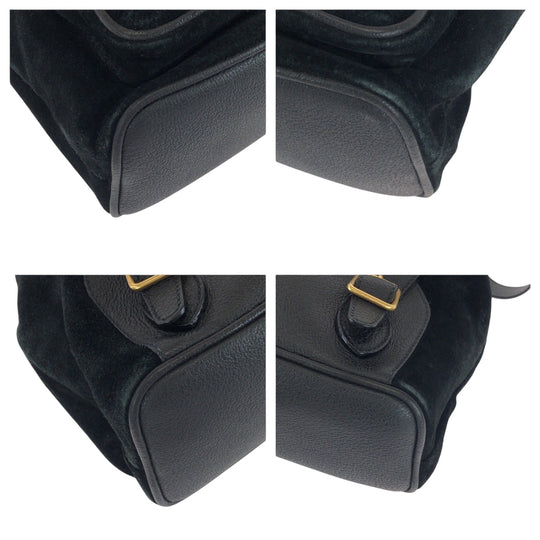 GUCCI Backpack 003 2058 Suede, Leather black Backpack Backpack Bamboo Women Used Authentic