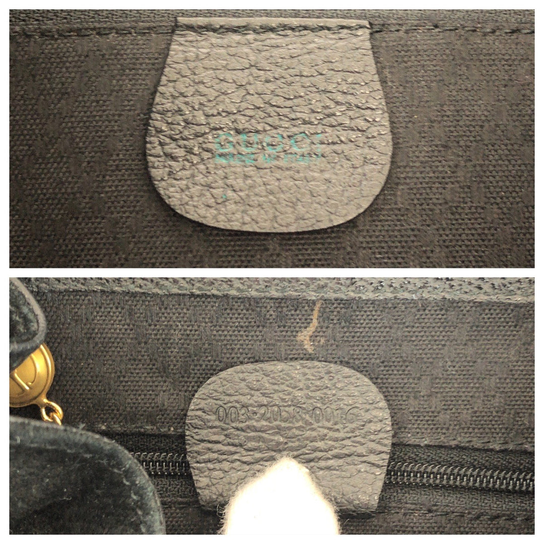 GUCCI Backpack 003 2058 Suede, Leather black Backpack Backpack Bamboo Women Used Authentic