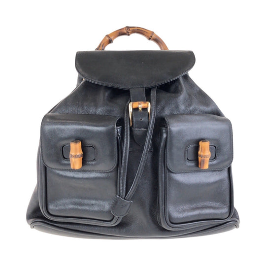 GUCCI Backpack 003 2058 0016 leather black Backpacks & Daypacks Backpacks Bamboo Women Used Authentic