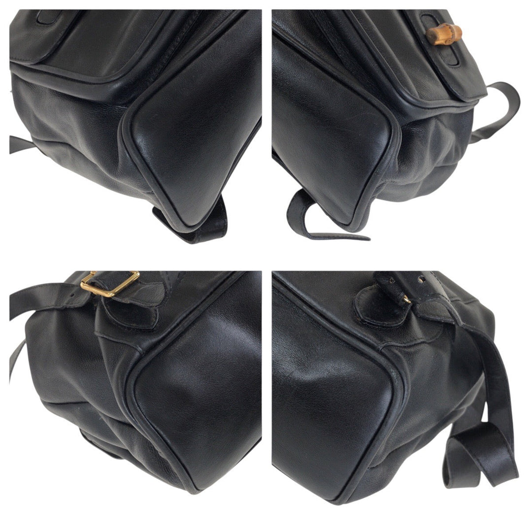GUCCI Backpack 003 2058 0016 leather black Backpacks & Daypacks Backpacks Bamboo Women Used Authentic