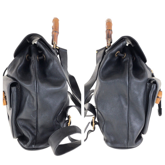 GUCCI Backpack 003 2058 0016 leather black Backpacks & Daypacks Backpacks Bamboo Women Used Authentic