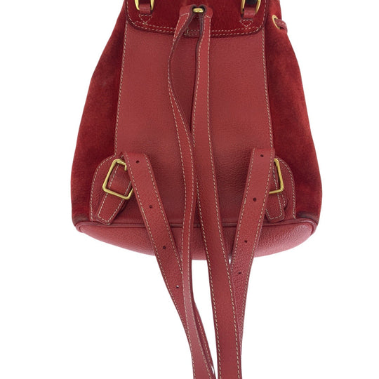 GUCCI Backpack 003 1956 0030 Suede, Leather Red Backpacks & Daypacks Backpacks Bamboo Women Used Authentic