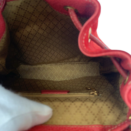 GUCCI Backpack 003 1956 0030 Suede, Leather Red Backpacks & Daypacks Backpacks Bamboo Women Used Authentic