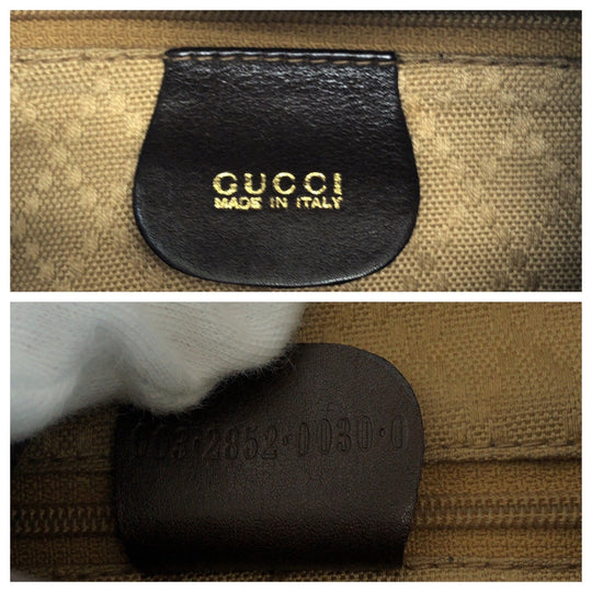 GUCCI Backpack 003 2852 leather Dark brown brown Backpack Backpack Bamboo Women Used Authentic