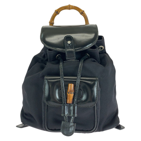 GUCCI Backpack 003 1998 0030 leather black Backpacks & Daypacks Backpacks Bamboo Women Used Authentic