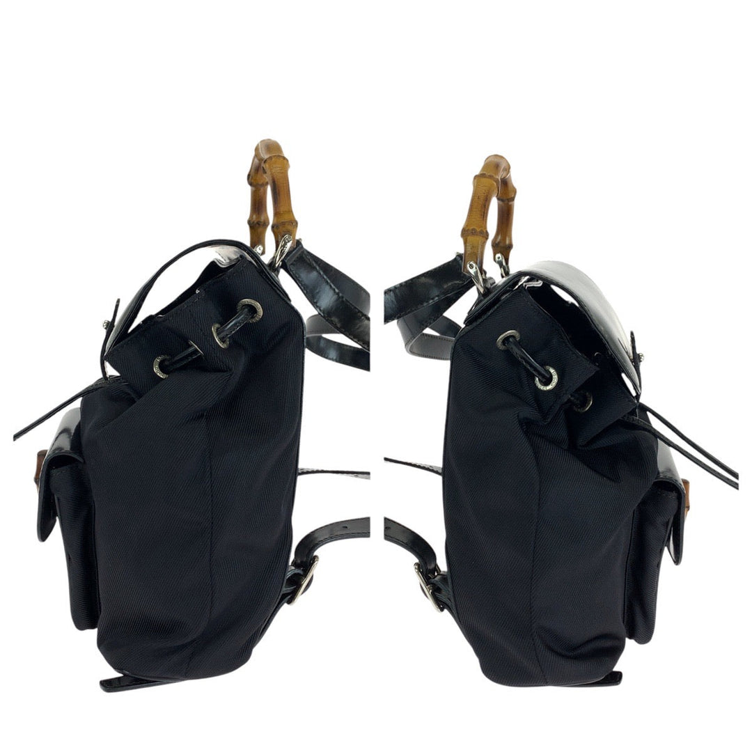 GUCCI Backpack 003 1998 0030 leather black Backpacks & Daypacks Backpacks Bamboo Women Used Authentic