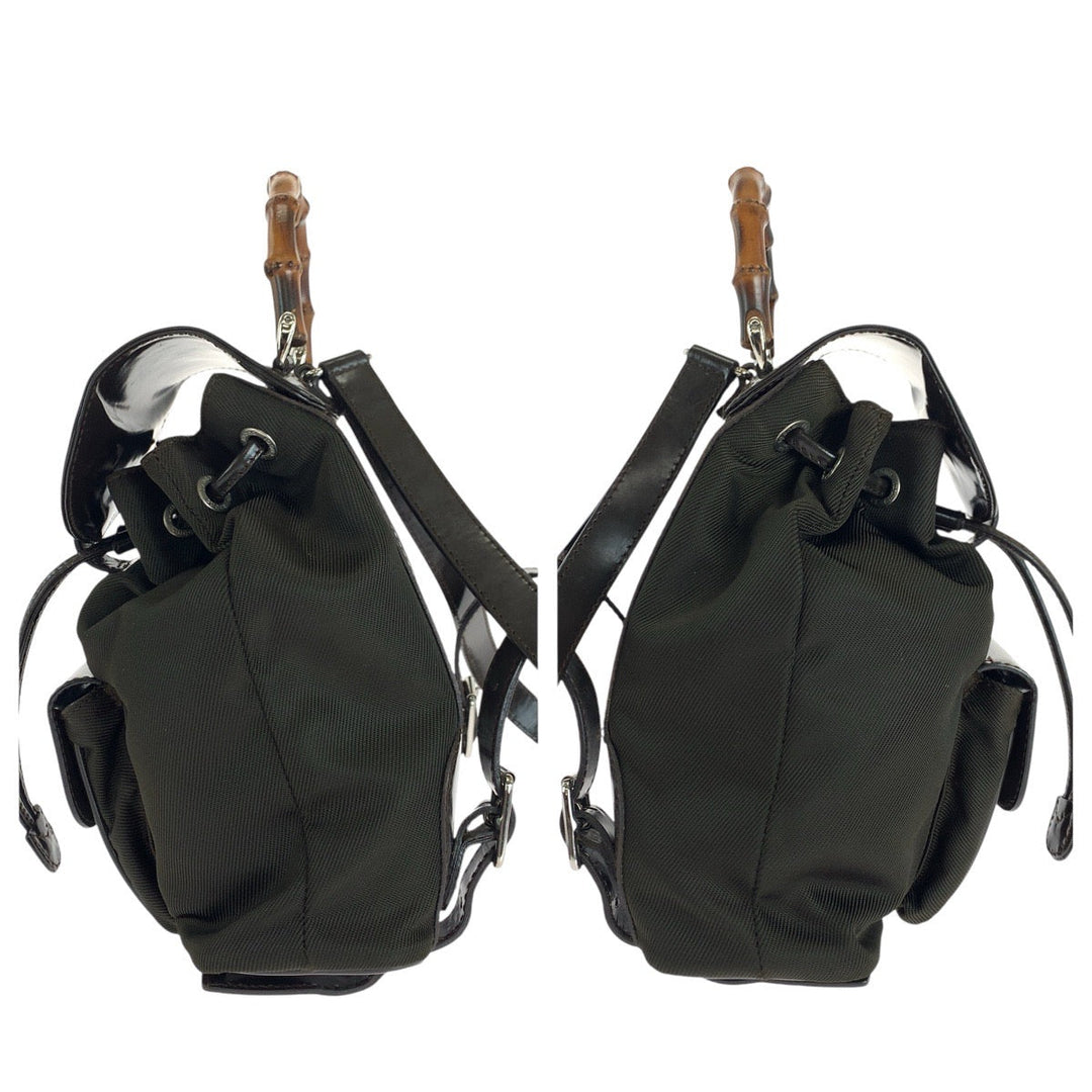 GUCCI Backpack 003 1998 0030 Canvas, enamel Brown Backpacks & Daypacks Backpacks Bamboo Women Used Authentic