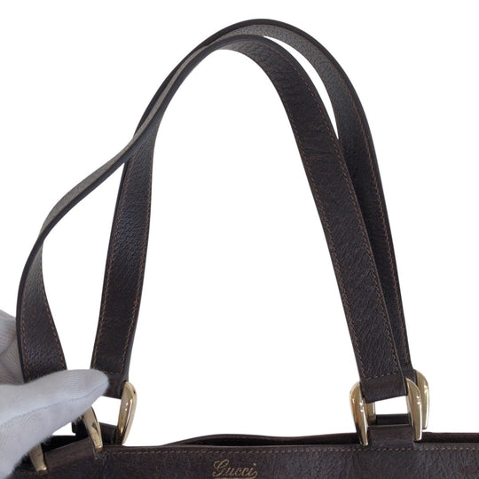 GUCCI Tote Bag 146247 GG canvas, leather Brown Gold Metal Tote Bag Shoulder Bag Abbey Women Used Authentic