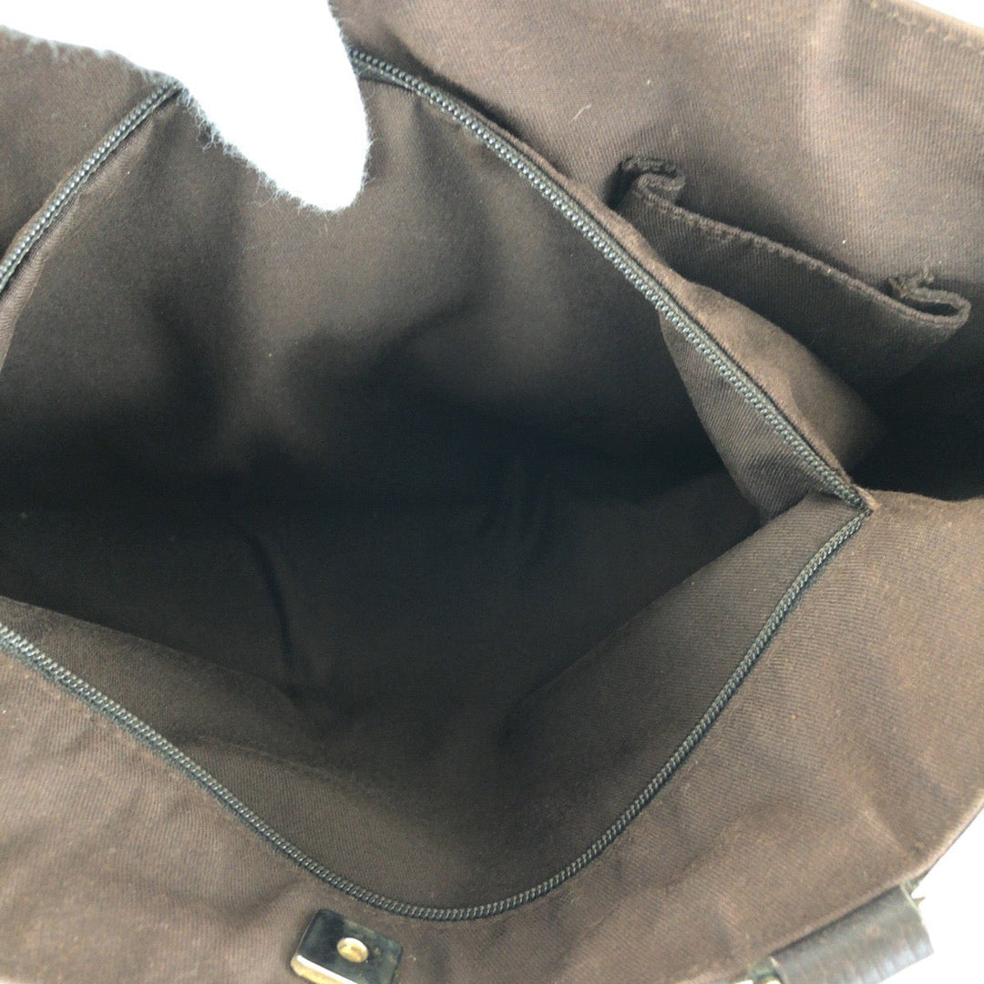 GUCCI Tote Bag 146247 GG canvas, leather Brown Gold Metal Tote Bag Shoulder Bag Abbey Women Used Authentic