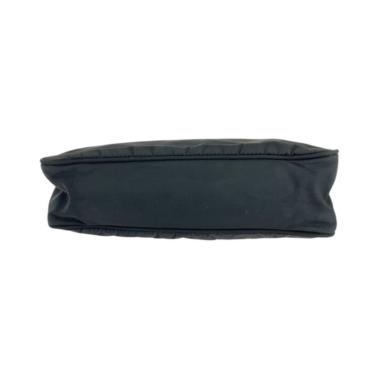 PRADA Handbag Nylon Black SilverMetal Handbag accessory pouch Tessuto Hobo Triangle With logo Women Used Authentic