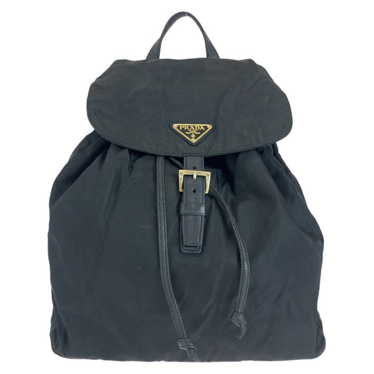 PRADA Backpack Nylon, Leather black Backpacks & Daypacks Backpacks Test Triangle With logo Women Used Authentic