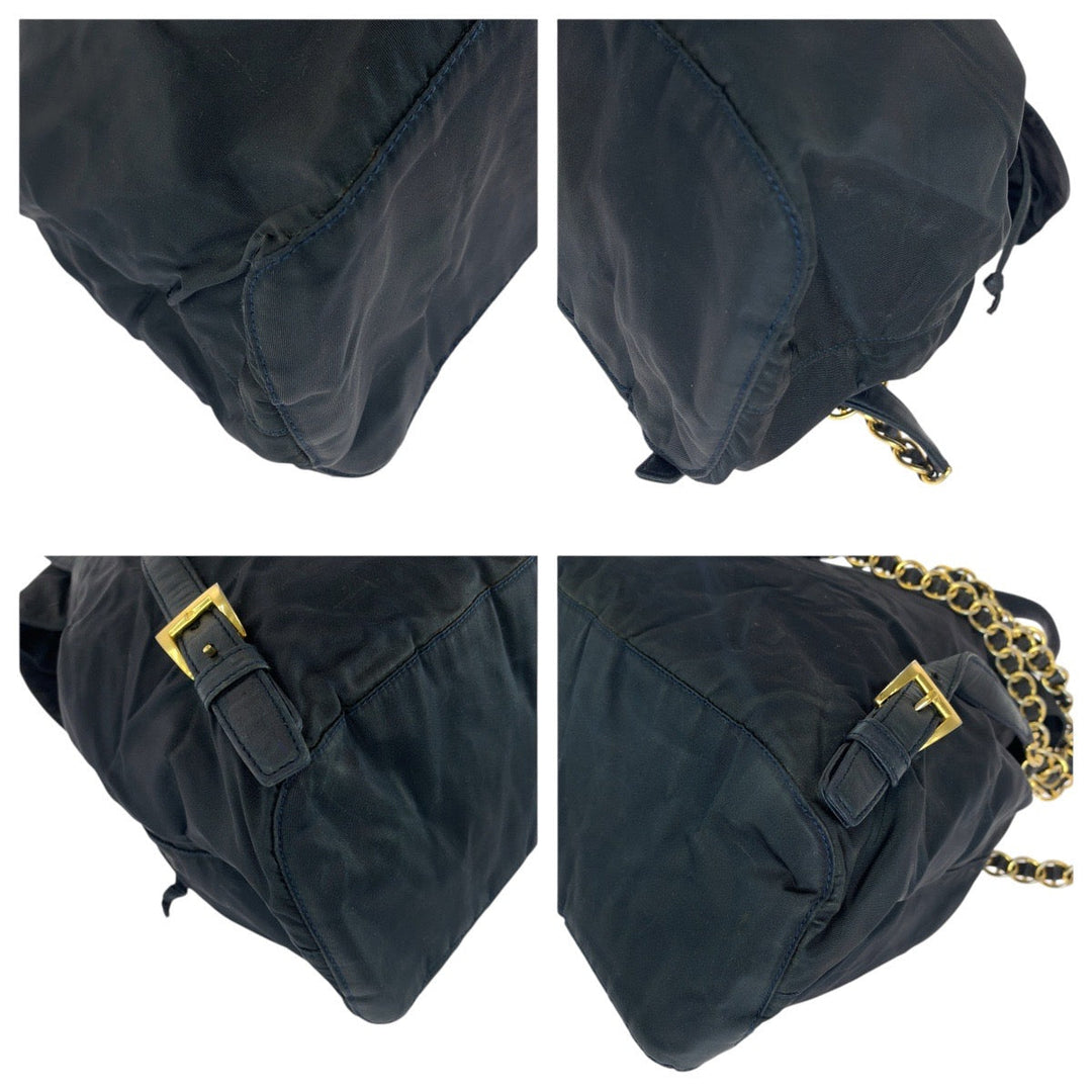 PRADA Backpack Nylon, Leather black Backpacks & Daypacks Backpacks Test Triangle With logo Women Used Authentic