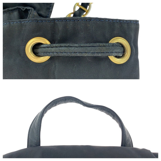 PRADA Backpack Nylon, Leather black Backpacks & Daypacks Backpacks Test Triangle With logo Women Used Authentic