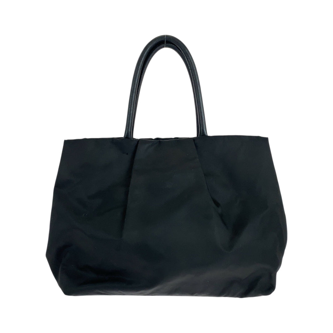 PRADA Tote Bag BN1601 Nylon Black SilverMetal Tote Bag handbag Test Ribbon TriangleWith logo Women Used Authentic