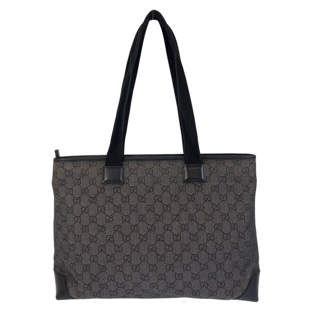 GUCCI Tote Bag 34339 GG canvas, leather Black black Tote Bag Shoulder Bag Women Used Authentic