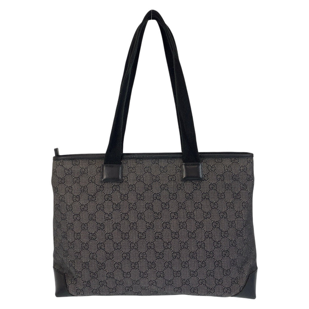 GUCCI Tote Bag 34339 GG canvas, leather Black black Tote Bag Shoulder Bag Women Used Authentic