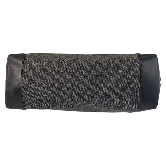 GUCCI Tote Bag 34339 GG canvas, leather Black black Tote Bag Shoulder Bag Women Used Authentic