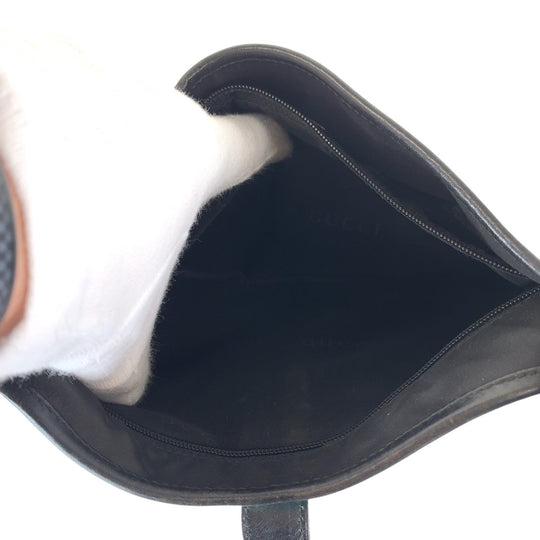 GUCCI Shoulder Bag 001 3306 Canvas, Leather Mint Green Black SilverMetal Jackie Hobo Women Used Authentic