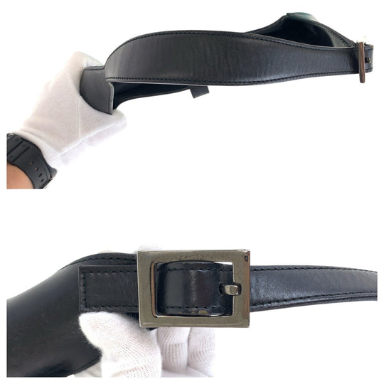 GUCCI Shoulder Bag 001 3306 Canvas, Leather Mint Green Black SilverMetal Jackie Hobo Women Used Authentic