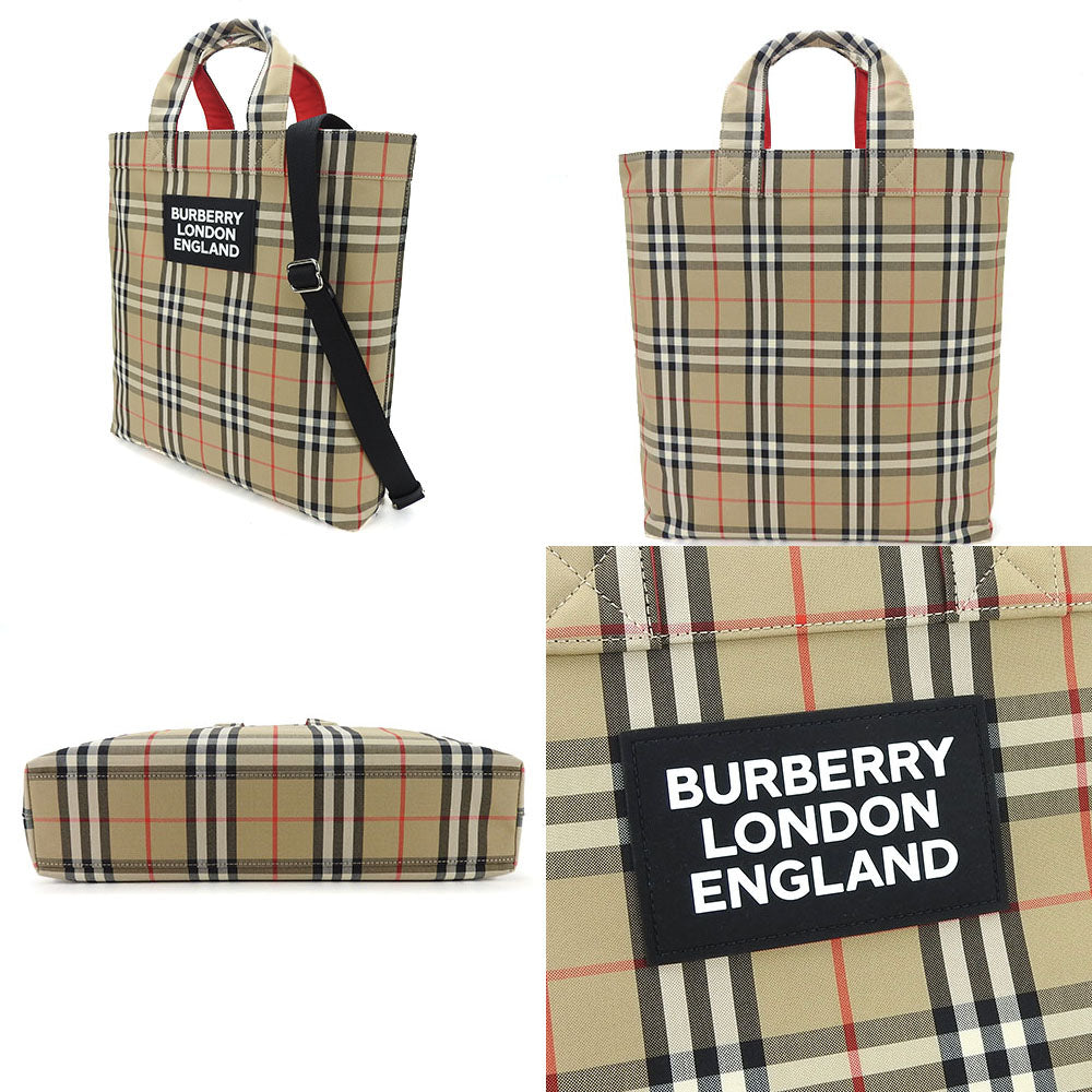 BURBERRY Tote Bag 8017740 Cotton, Polyester beige Women Used Authentic