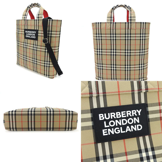 BURBERRY Tote Bag 8017740 Cotton, Polyester beige Women Used Authentic