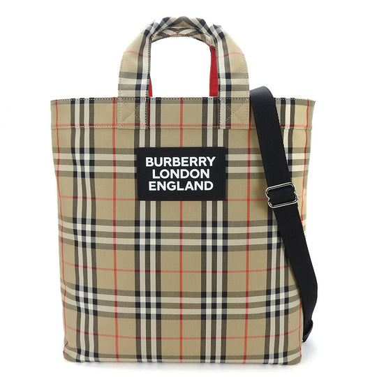 BURBERRY Tote Bag 8017740 Cotton, Polyester beige Women Used Authentic