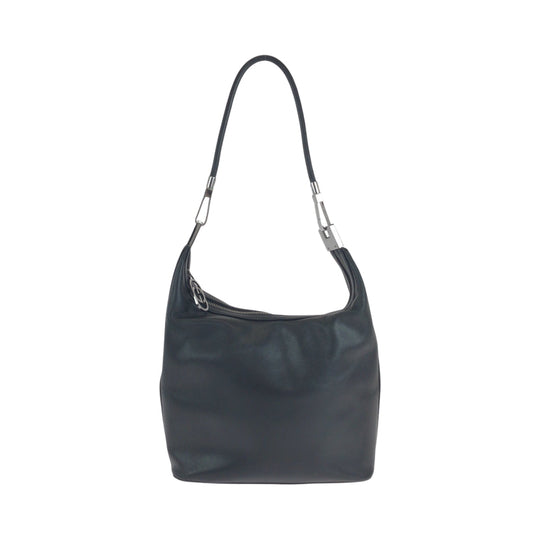 GUCCI Shoulder Bag 001 3814  002122 leather Black SilverMetal Hobo One Shoulder Bag Women Used Authentic