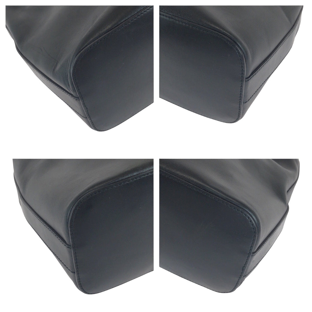 GUCCI Shoulder Bag 001 3814  002122 leather Black SilverMetal Hobo One Shoulder Bag Women Used Authentic