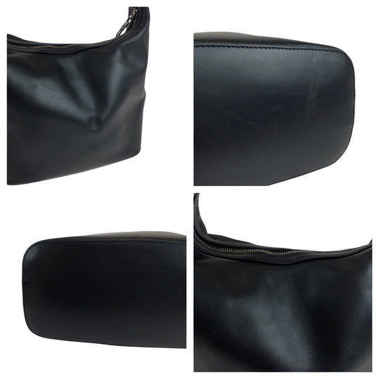 GUCCI Shoulder Bag 001 3814  002122 leather Black SilverMetal Hobo One Shoulder Bag Women Used Authentic
