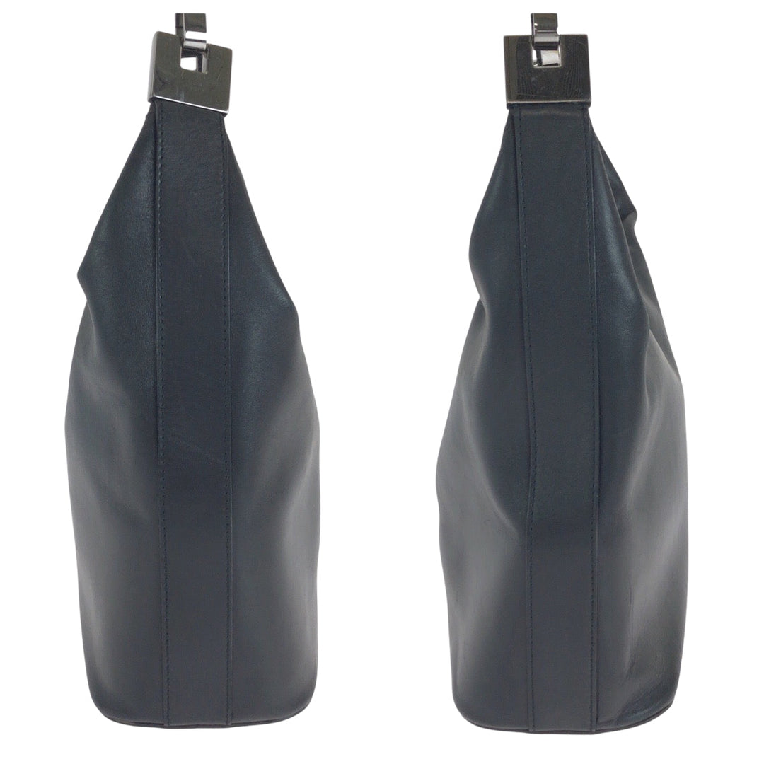 GUCCI Shoulder Bag 001 3814  002122 leather Black SilverMetal Hobo One Shoulder Bag Women Used Authentic