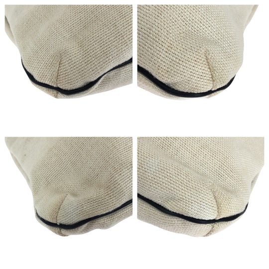 GUCCI Shoulder Bag 001 4014 001013 cotton Ivory Black SilverMetal Hobo One Shoulder Bag Women Used Authentic