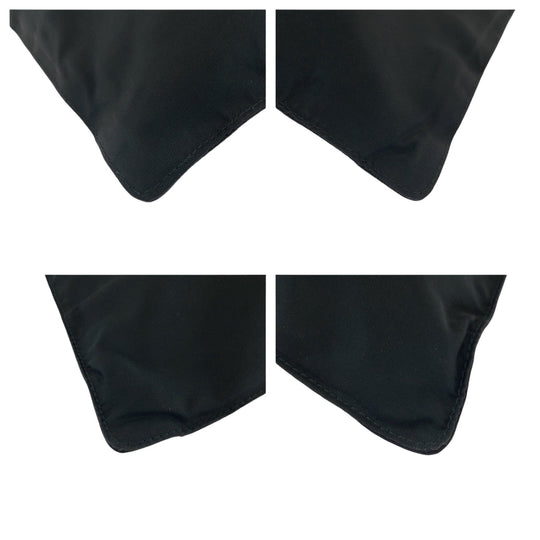PRADA Shoulder Bag Nylon Black SilverMetal Shoulder Bag Sacoche Test Triangle With logo Women Used Authentic