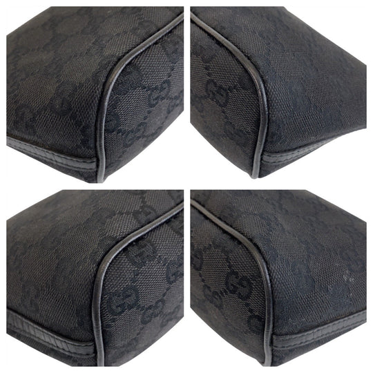 GUCCI Handbag 7198 GG canvas, leather Black black Handbag accessory pouch Women Used Authentic