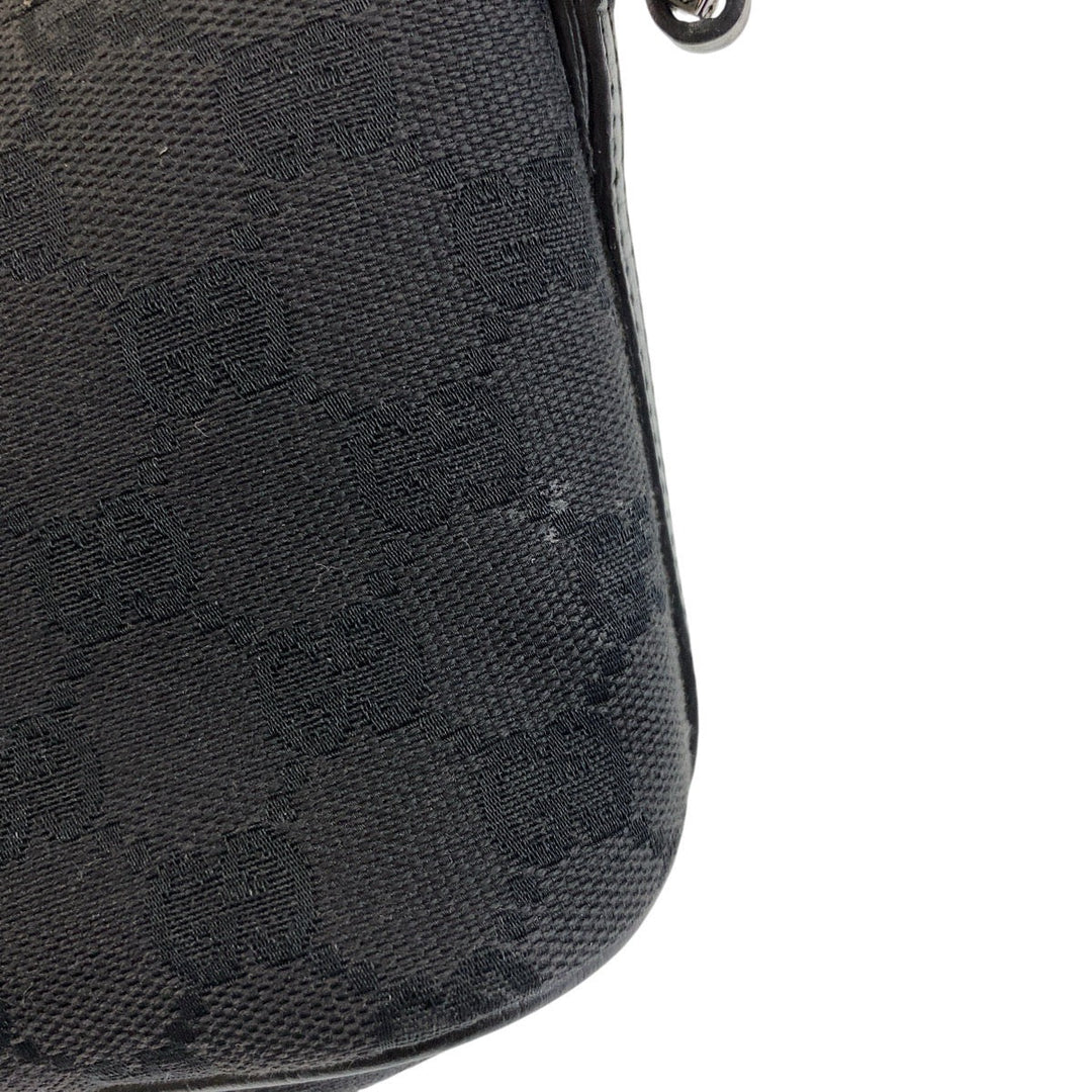 GUCCI Handbag 7198 GG canvas, leather Black black Handbag accessory pouch Women Used Authentic
