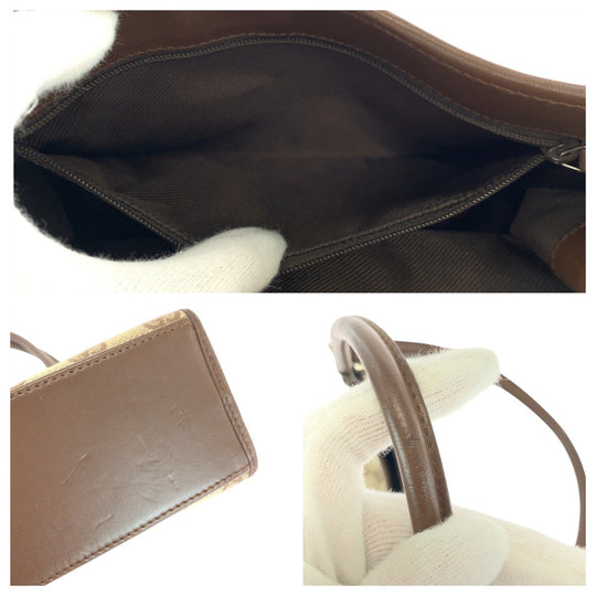 GUCCI Handbag 1721 GG canvas, leather Brown SilverMetal Handbag Shoulder Bag Jackie Women Used Authentic