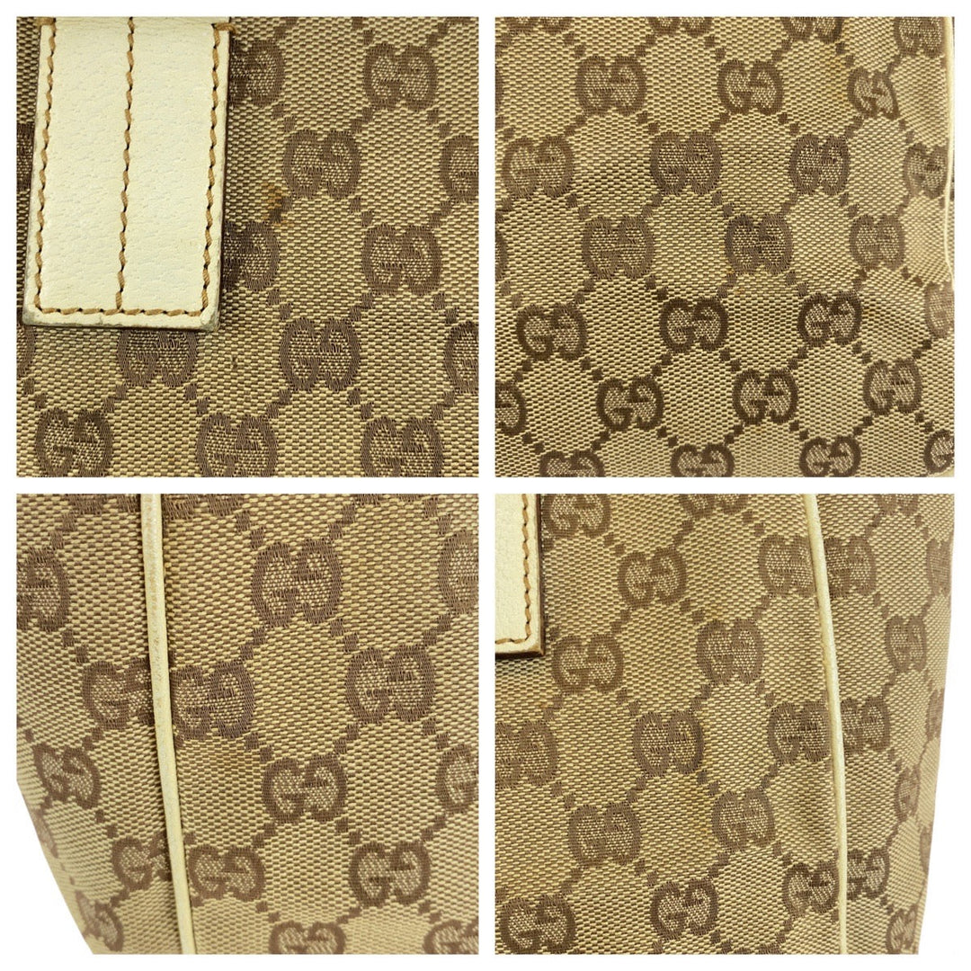 GUCCI Tote Bag 11309 GG canvas, leather beige white white Tote Bag Shoulder Bag Women Used Authentic