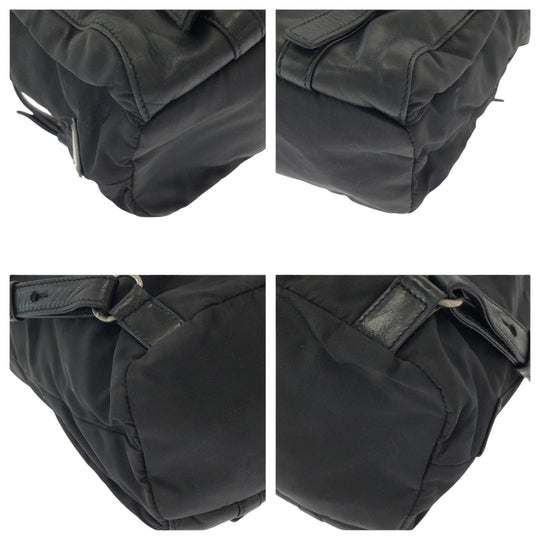 PRADA Backpack Nylon, Leather black Backpack Unisex Test Women Used Authentic