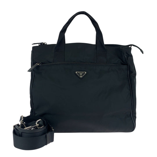 PRADA Shoulder Bag V407S Nylon black Shoulder Bag Business Bag 2way Tote Bag Test Triangle With logo mens Used Authentic