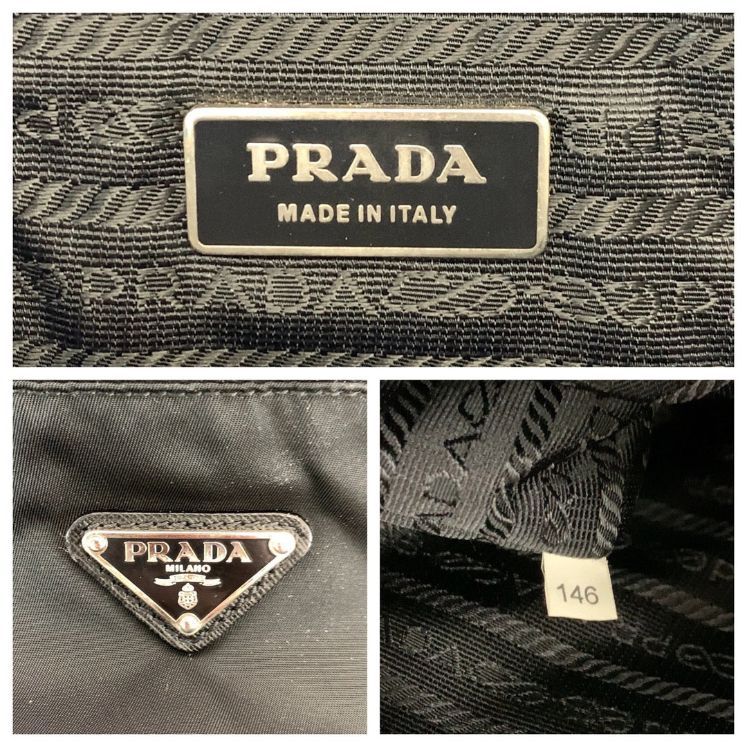 PRADA Shoulder Bag V407S Nylon black Shoulder Bag Business Bag 2way Tote Bag Test Triangle With logo mens Used Authentic
