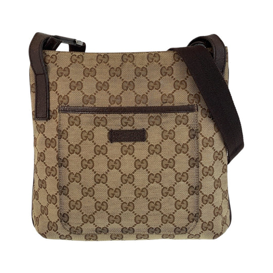 GUCCI Shoulder Bag 122793 GG canvas, leather Brown beige Shoulder Bag Messenger bag Women Used Authentic