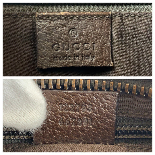 GUCCI Shoulder Bag 122793 GG canvas, leather Brown beige Shoulder Bag Messenger bag Women Used Authentic