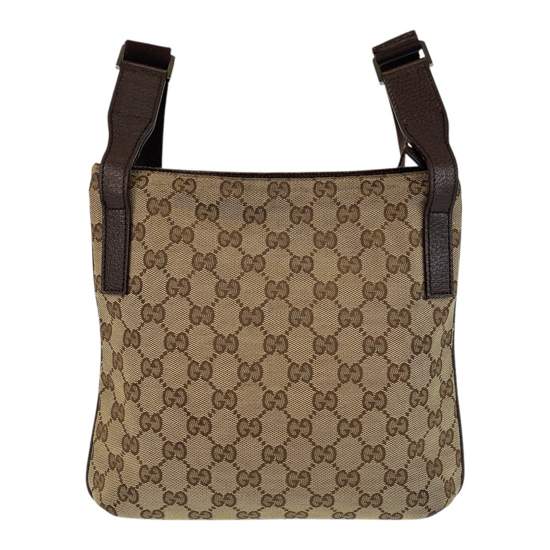 GUCCI Shoulder Bag 122793 GG canvas, leather Brown beige Shoulder Bag Messenger bag Women Used Authentic